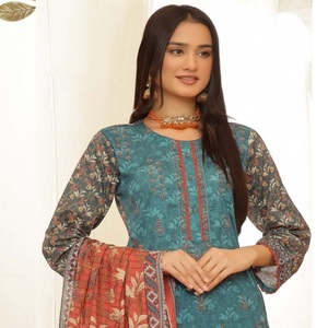 Eid saled ชุดเดรสปักลายสไตล์ปากีสถานสำหรับผู้หญิงสามชิ้นสไตล์อินเดีย - Product Image 3