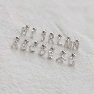 Tiny 18G Initial <b>Stud</b> <b>Earrings</b> for Women Girls 925 Sterling <b>Silver</b> Hypoallergenic Religious Trendy Style for Party or Gift - Product Image 5