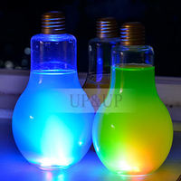 Bouteille en plastique PET de 400 ml (13 oz) écologique, design classique, forme d'ampoule, lampe LED, décoration de fête, logo personnalisé