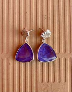 Pendiente de tanzanita de Plata de Ley 925 hermoso pendiente de mujer - Product Image 1