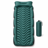 Matelas de couchage gonflable en nylon TPU 40D avec pompe à pied intégrée, imperméable, portable, rectangulaire, pour le camping et la plage