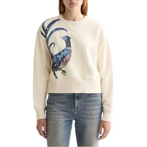 Sudadera Holgada Informal para Mujer, Otoño Invierno, Alta Calidad, 100% Algodón, Cuello con Forro de Felpa, Estilo Urbano, Estampado Animal - Product Image 1