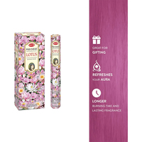 BARRAS DE INCIENSO DE LOTO PRECIOSAS DE DOMIZ, 120 DE-6 CAJAS HEXA (20 PALOS EN CADA CAJA HEXA)