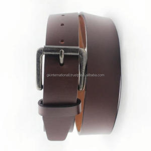 2020 meilleure vente ceinture décontractée en cuir de mode pour hommes en cuir pleine fleur véritable marron avec boucle à rouleau antique - Product Image 5