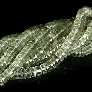 ลูกปัดอเมทิสต์สีเขียวธรรมชาติทรงล้อเหลี่ยมขนาด 7-8 มม. ลูกปัดอเมทิสต์ทรงเฮอิชิสำหรับทำสร้อยคอ สร้อยข้อมือ เครื่องประดับ ความยาว 16 นิ้ว - Product Image 1