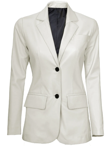 Blazer de Cuero Elegante, Ligero, Textura Suave, Opción de Marca Personalizada, para Looks de Negocios y Uso Diario en la Moda Femenina - Product Image 1