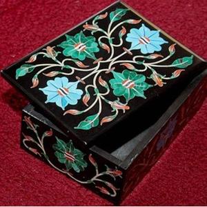 Artisan Crafted Polished Marble Inlay Jewelry <b>Box</b> Customizable Capacity Elegant Stone Organizer <b>for</b> <b>Keepsakes</b> Gifts Table Decor - Product Image 4