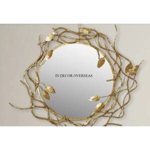 Petit miroir décoratif mural à texture martelée plaqué or de haute qualité avec cadre en métal résistant accrocheur au meilleur prix - Product Image 6