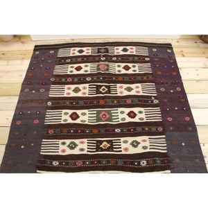 Alfombra de 4.5x7.1 pies, Alfombra Vintage, Alfombra Oriental Turca de Lana Marrón - Product Image 3