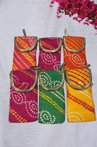 Indian Handmade Cotton <b>Mobile</b> Cover Tie-Dye Bandhani Pouch Unique Wedding Gift Party Favor New Year Back School Return Gift - Product Image 2