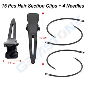 Kit de Herramientas Profesional para Extensiones de Cabello de Acero Inoxidable Negro Mate: Alicates, Agujas, Gancho y Lazo para Instalación en Salón - Product Image 5