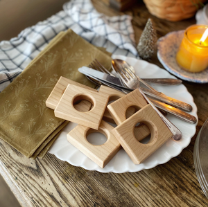 Porte-serviettes en bois massif artisanal, moderne et écologique pour table à manger, cuisine, restaurant et décoration intérieure - Product Image 2