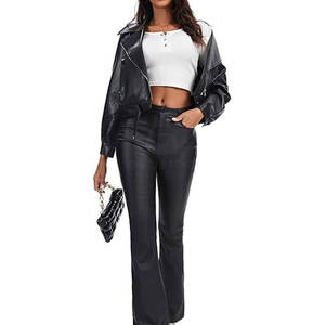 กางเกงหนังลำลองสำหรับผู้หญิง ฤดูหนาว เอวกลาง ทรงตรง สวมใส่สบาย ระบายอากาศได้ดี เป็นมิตรกับสิ่งแวดล้อม กันลม คุณภาพสูง 2026 ขั้นต่ำในการสั่งซื้อน้อย - Product Image 6