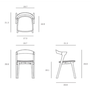 เก้าอี้รับประทานอาหารหุ้มด้วยไม้เนื้อแข็งดีไซน์ไม้โอ๊คทันสมัยพร้อมเบาะรองนั่งและพนักพิงหลังสำหรับห้องนั่งเล่นห้องอาหารและการใช้ในโรงแรม - Product Image 6