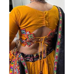 Ensemble Lehenga Choli pour femmes en coton avec dupatta, travail de gamathi en relief enchanteur, Navratri - Product Image 6