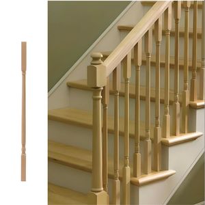Alfiler de escalera de madera imprimada de álamo al por mayor, balaustre superior, accesorios de diseño hechos en Vietnam para muebles, precio de fábrica - Product Image 6