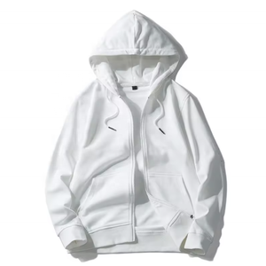 Sweat à capuche d'hiver pour homme 100 % coton de haute qualité, entièrement zippé, coupe oversize, épaules tombantes, épais, avec broderie 3D et logo personnalisé imprimé - Product Image 3