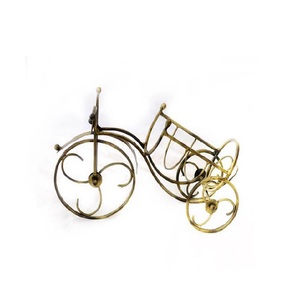 Porte-bouteilles en métal autoportant en fer et en cuivre pour le stockage de table et la décoration de la maison pour des occasions de fête plus fraîches - Product Image 2