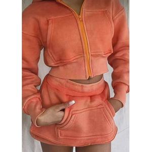 Logo personnalisé survêtements décontractés vintage en polyester/coton délavés à l'acide coupe régulière pour femmes - Product Image 3