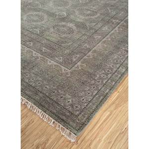 Alfombras de Lana Anudadas a Mano Erbe Green, Alfombras ZA Jaipur-RGS-1280, Diseño de Medallón Rectangular Tipo Rompecabezas para Sala de Estar, Pasillo, Hogar - Product Image 2