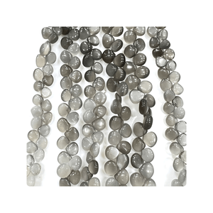 Cuentas de Piedra Lunar Gris Premium, Forma de Corazón Briolette Lisa, 7 Pulgadas, Tamaño 5-7 mm, Certificadas por Terceros, Cuentas de Piedras Preciosas - Product Image 5