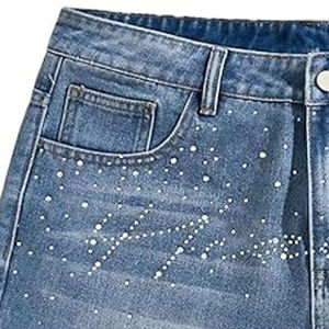 Nouvelle Tendance en Promotion : Short en Jean Homme de Haute Qualité, Taille Élastique, Prix Abordable, Short en Jean Homme avec Strass - Product Image 3
