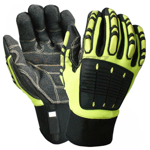 Cut <b>resistant</b> work gloves with flexible fit and strong grip keep hands safe when handling sharp metal <b>glass</b> and cutting tools - Product Image 2