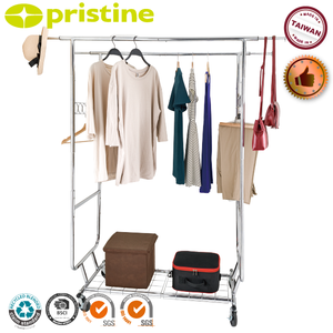 ราวแขวนผ้าแบบลวดเหล็ก MIT แข็งแรงทนทาน แบบสองเสา โลหะ 50 เหล็กกล้า ตู้เสื้อผ้าอเนกประสงค์ ชั้นวางเสื้อผ้าเหล็กหล่อ ทรงกลมทันสมัย - Product Image 2