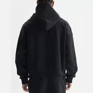 Boxy Fit Men Cropped Hoodie 420gsm 100% Cotton Pullover Hoodie Blank Plain Custom Heavyweight Streetwear Hoodie - Product Image 2