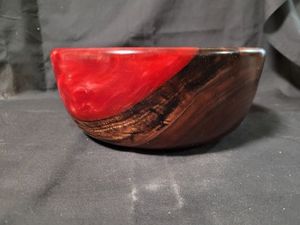 Bol en résine en bois unique fait à la main pièce maîtresse décorative cuisine rustique moderne accent de maison élégant - Product Image 2