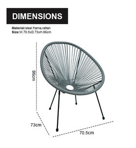 Juego de <span class=keywords><strong>Muebles</strong></span> de Jardín de 3 Piezas con Estructura Metálica y Mimbre, Mesa de Vidrio para Balcón, Sillas de Mimbre, Venta Directa de Fábrica - Product Image 2