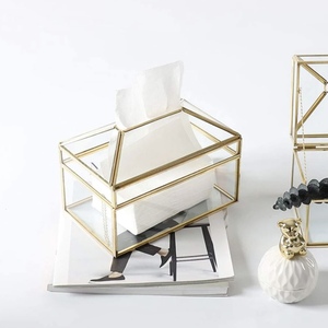 Boîte à mouchoirs personnalisée de luxe couleur or moderne Design créatif finition miroir en verre AK artisanat pour la maison utilisation au restaurant - Product Image 4
