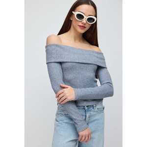 Blusa Azul para Mujer, Cuello Redondo, Logotipo Frontal, Corte Regular, Manga Larga, Manga Corta, Casual, Formal, Poliéster, Tallas XS a XL Disponibles - Product Image 1