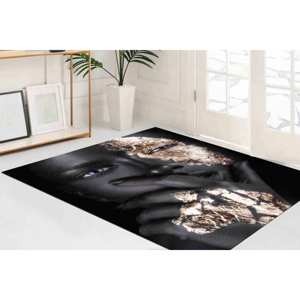 Alfombra Africana con Diseño de Mujer Dorada: Decoración Moderna para el Hogar, Alfombra Impresa, Alfombra de Chenilla - Product Image 1