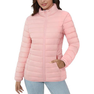 High Quality Women's Quilted Puffer Jacket Lightweight Stand Collar Outerwear Full Zip <b>Coats</b> with Pockets 2026 - Product Image 6