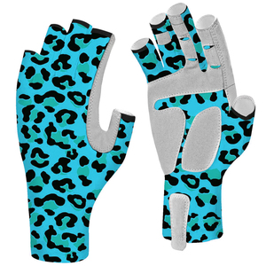 Gants de pêche d'été sans doigts à imprimé léopard, unisexes, imperméables, compatibles avec les écrans tactiles, antidérapants, séchage rapide, protection UV, pêche en plein air - Product Image 5