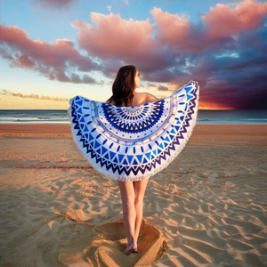 100% Cotton Round <b>Beach</b> <b>Towel</b> Printed Design Premium Quality Best Design <b>for</b> Girls Exporter in India. - Product Image 1