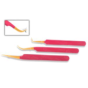 Pinzas Profesionales para Extensiones de Pestañas, Pinzas Curvas y Rectas de Acero Inoxidable, Herramientas de Salón para Pestañas, Marca Privada OEM - Product Image 1