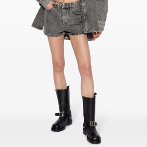 Streetwear pour femmes lavé à l'acide short en jean pour femmes unisexe poids lourd lâche 100% coton pantalon court décontracté - Product Image 6