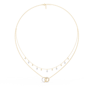 Hermoso Collar para Mujer con Diamantes Redondos Cultivados en Laboratorio, Color G en Oro Amarillo/Rosa/Blanco - Product Image 3