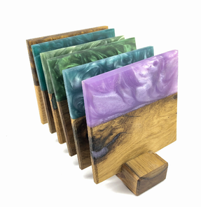 Classic Epoxy Resin & Wood Coaster Cup <b>Tabletop</b> Decorative Artwork Bar Kitchen Home Decorative Item Best Price - Product Image 4