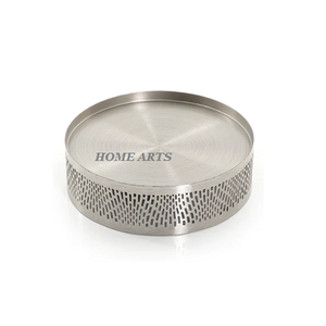 Plato de servicio de color plata de metal con plato de servicio de comida de forma redonda de calidad superior para uso doméstico y hotelero - Product Image 1