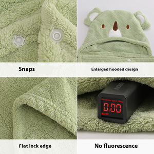 Serviettes à capuche personnalisées pour enfants en viscose biologique, motif animal (dinosaure, vache, ours), serviettes <span class=keywords><strong>de</strong></span> plage, serviettes d'emmaillotage pour bébé - Product Image 4