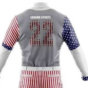 Best Quality Custom Adult Men's Baseball Jersey Uniform Design Sublimated Breathable Plus Size Softball Button <b>Down</b> - Product Image 5