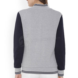 Wholesale Women Sportswear Lettermen <b>Jackets</b> Winter Solid Cotton Silk <b>Lining</b> Customized Logo Printed Hip Hop Style - Product Image 3