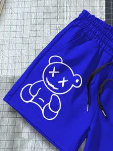 Pantalones cortos de algodón de verano de calle alta personalizados para hombre, bolsillos con logotipo bordado con cierre de cordón para gimnasio, ejercicio atlético, ropa de calle - Product Image 2