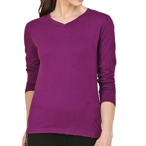 Camisetas de Manga Larga para Mujer, Casuales, 100% Algodón, Tejido de Felpa Ecológico, Cómodas para Usar en la Calle, Venta Directa de Fábrica - Product Image 1
