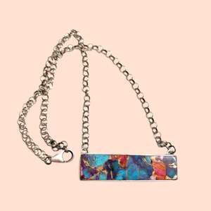 Navajo Sterling Silver & Pink Dream Mohave Bar Collar firmado Declaración Collar Diseño tribal Joyería de plata hecha a mano - Product Image 2