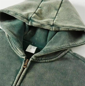 Sweat-shirts à capuche unisexes de haute qualité, 270 grammes, lavage à l'acide, délavé au soleil, polaire numérique d'hiver, épaules tombantes, personnalisés, vente en gros, streetwear - Product Image 3