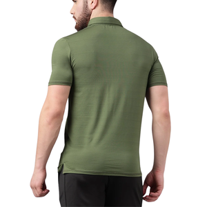 Polo Verde para Hombre con Diseño Geométrico, Ropa Deportiva Elegante, Tejido de Algodón Cómodo para Deportes y Uso Casual - Product Image 4
